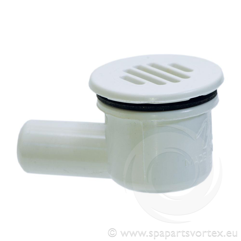 Low Profile Drain 3-quarter barb connection WHITE