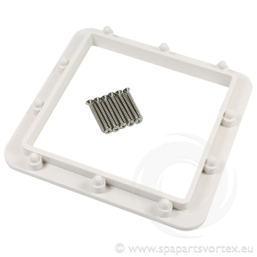 [PL-11153] Backing Plate For Square Spa Skimmer White with screws